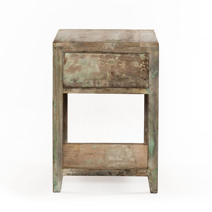 24" Vintage Teal Reclaimed Wood Nightstand