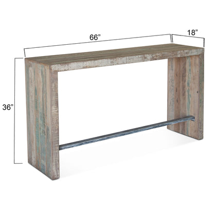 66" Vintage Teal Reclaimed Wood Gathering Table