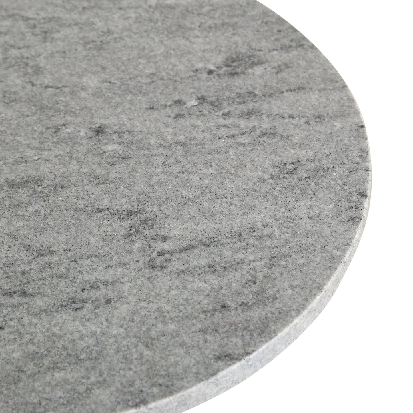 18" Gray Marble and Black Mango Wood Side Table