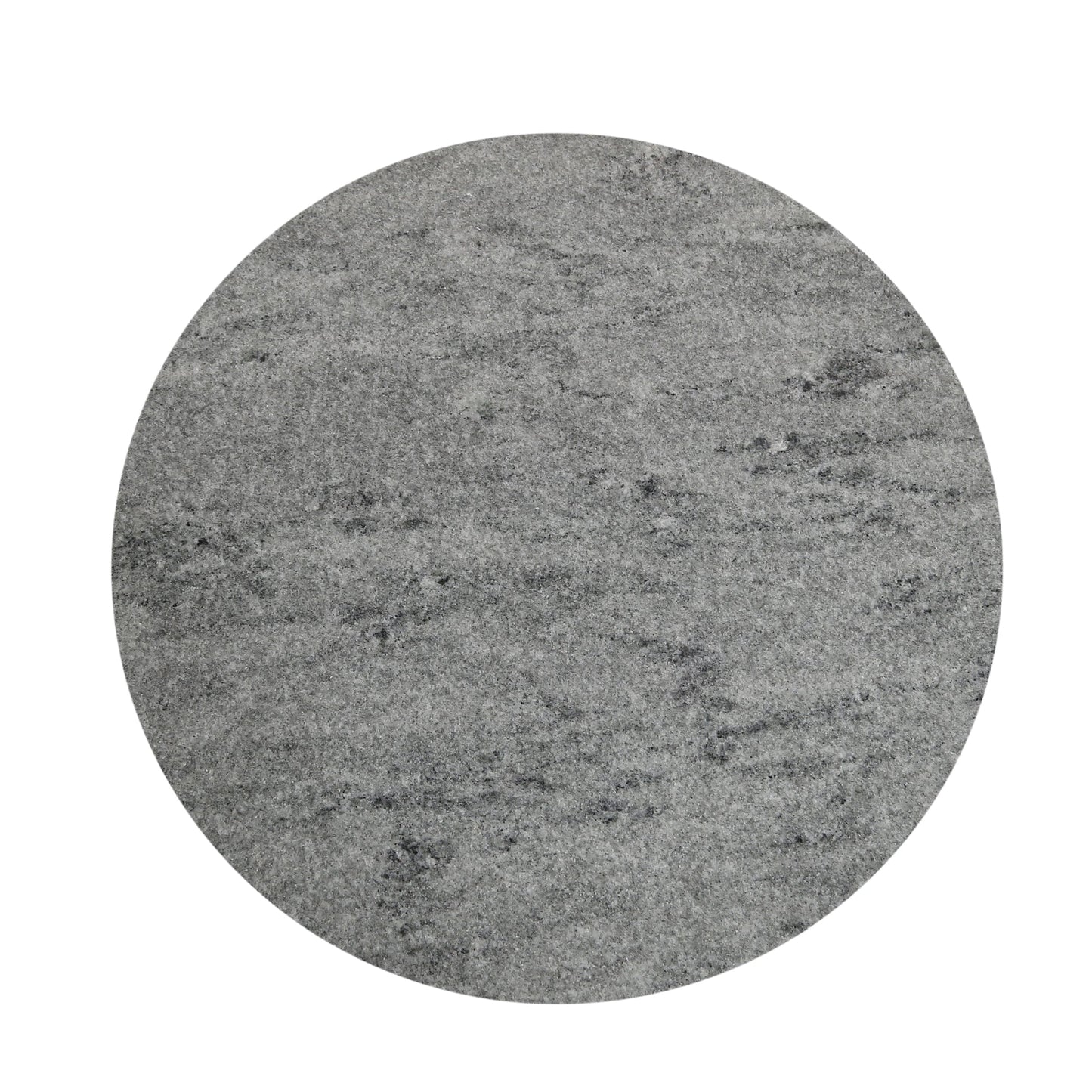 18" Gray Marble and Black Mango Wood Side Table