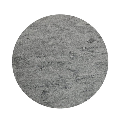 18" Gray Marble and Black Mango Wood Side Table