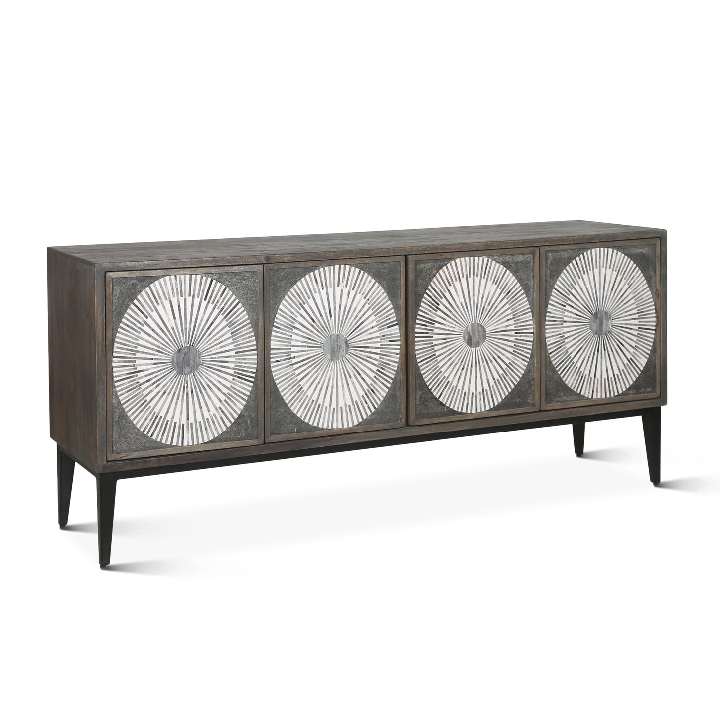 67" Graywash Mango Wood Sideboard