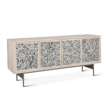 67" Whitewash Mango Wood Sideboard