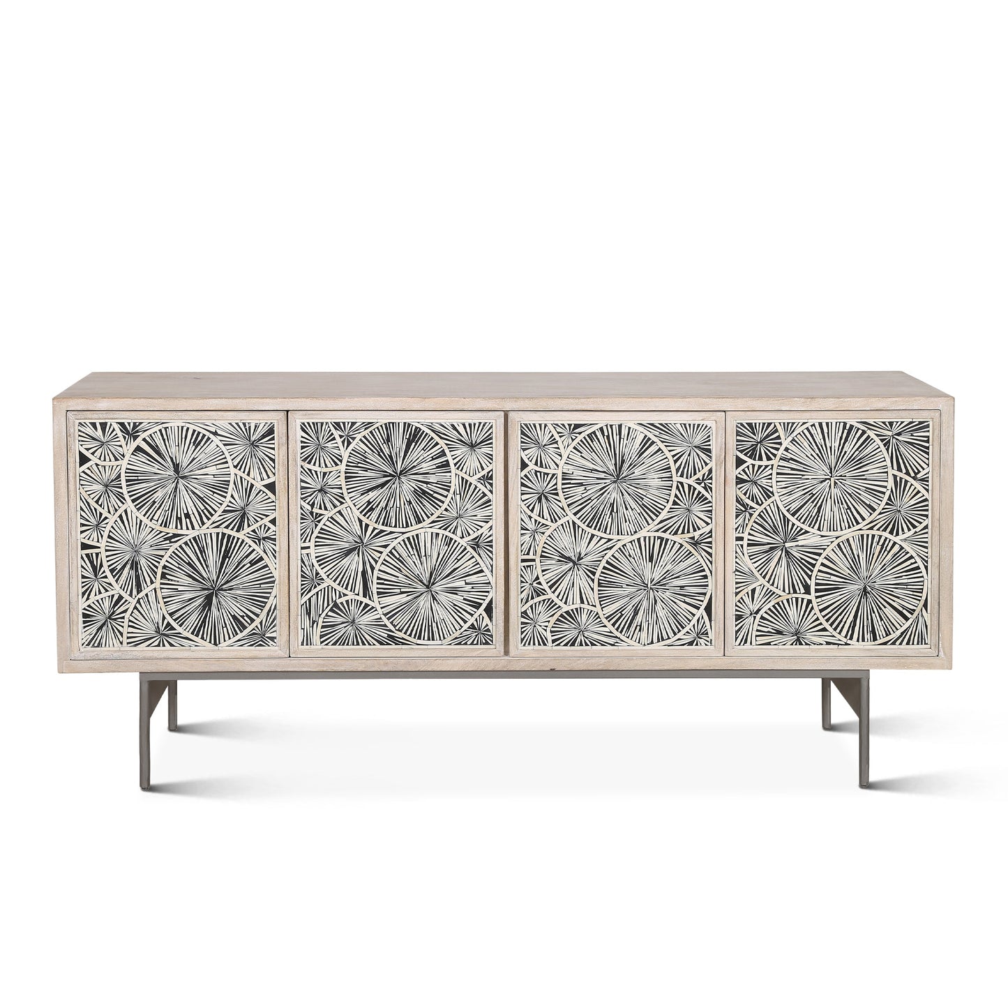 67" Whitewash Mango Wood Sideboard