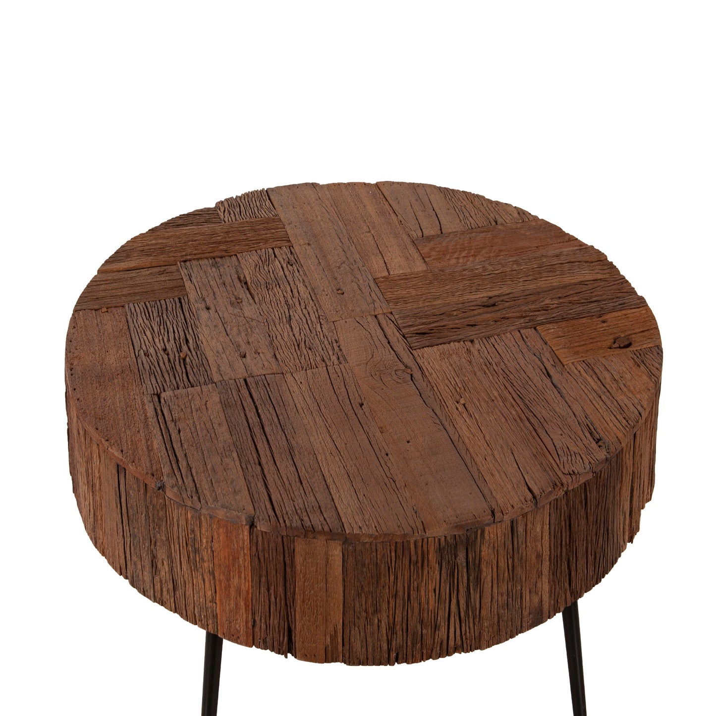 38" Reclaimed Wood Round Coffee Table