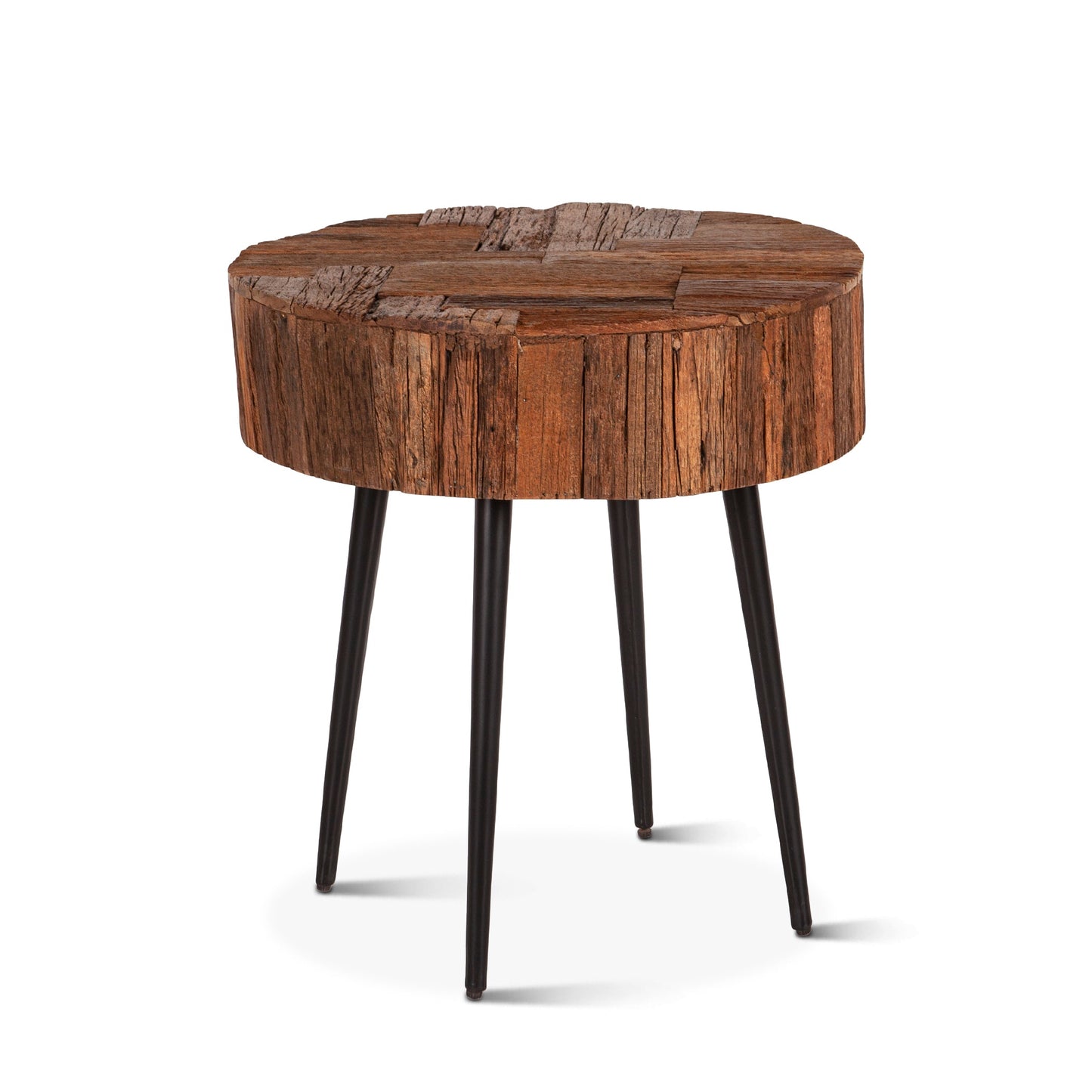 22" Reclaimed Wood Round Side Table