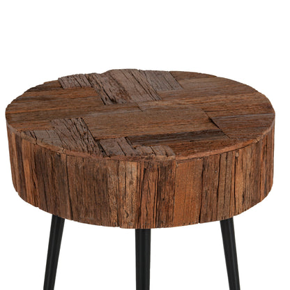 22" Reclaimed Wood Round Side Table