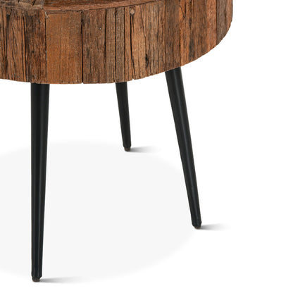 22" Reclaimed Wood Round Side Table