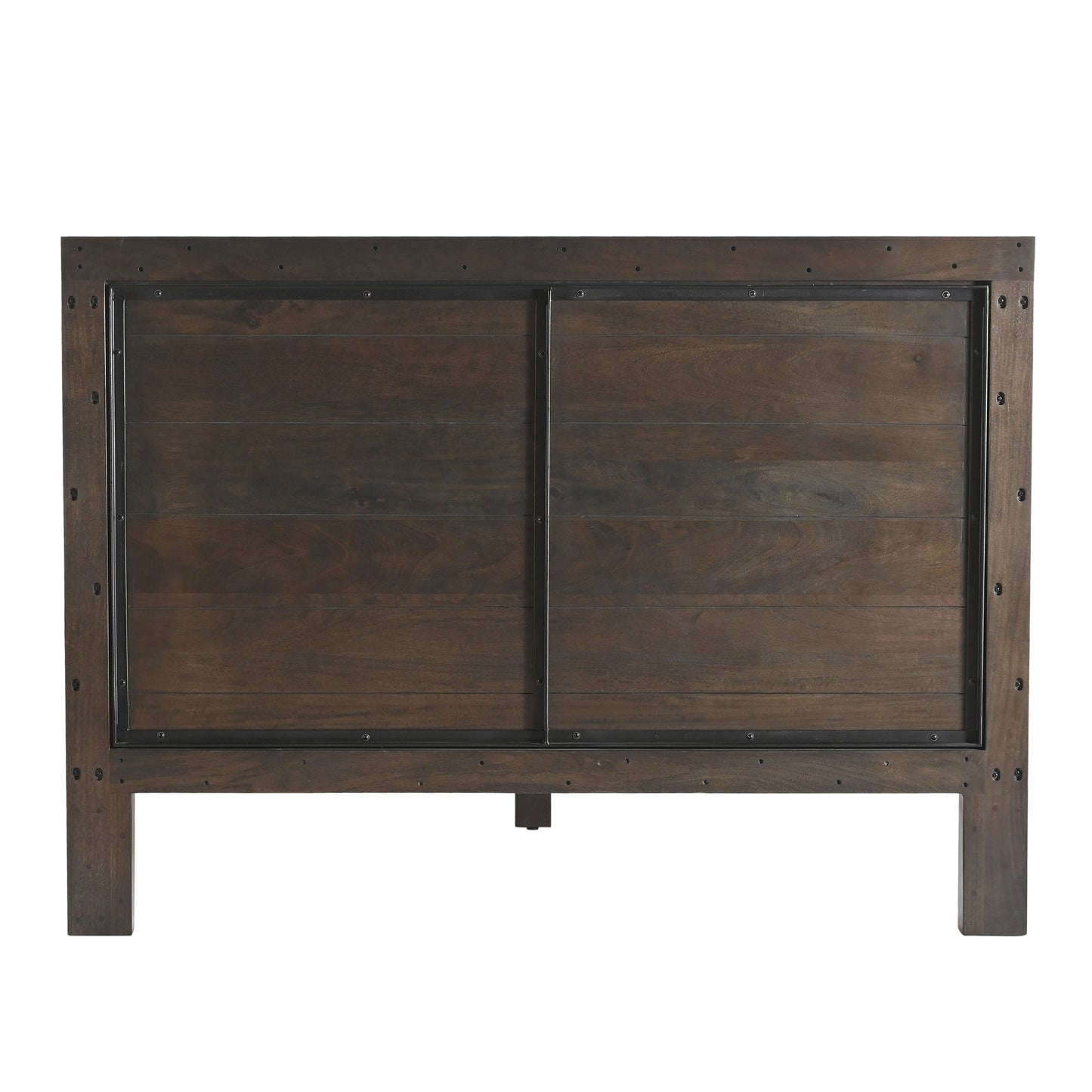 66" Dark Java Carved Wood Queen Size Bed