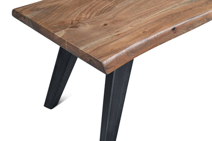 54" Smoked Acacia Wood Bench