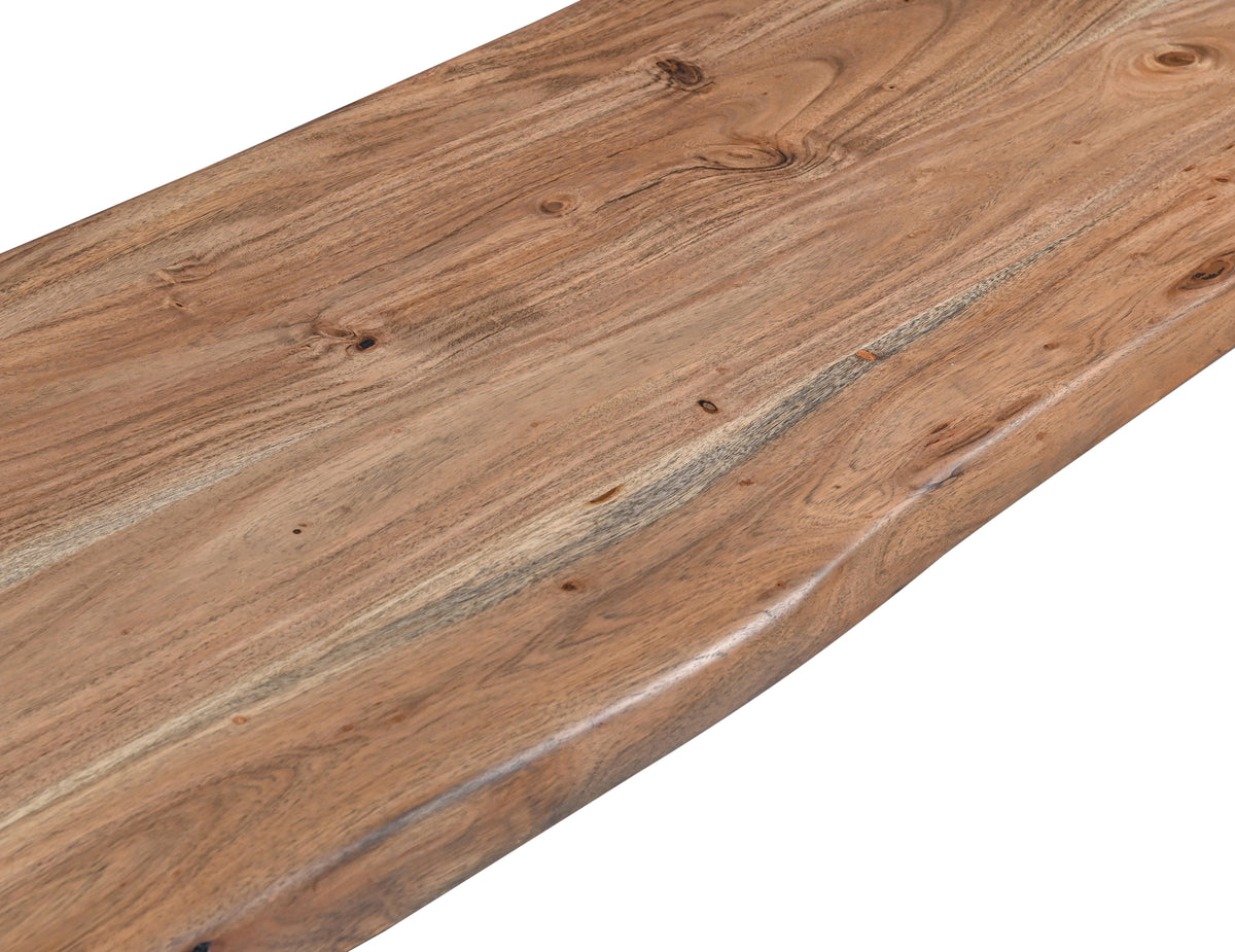 54" Smoked Acacia Wood Bench