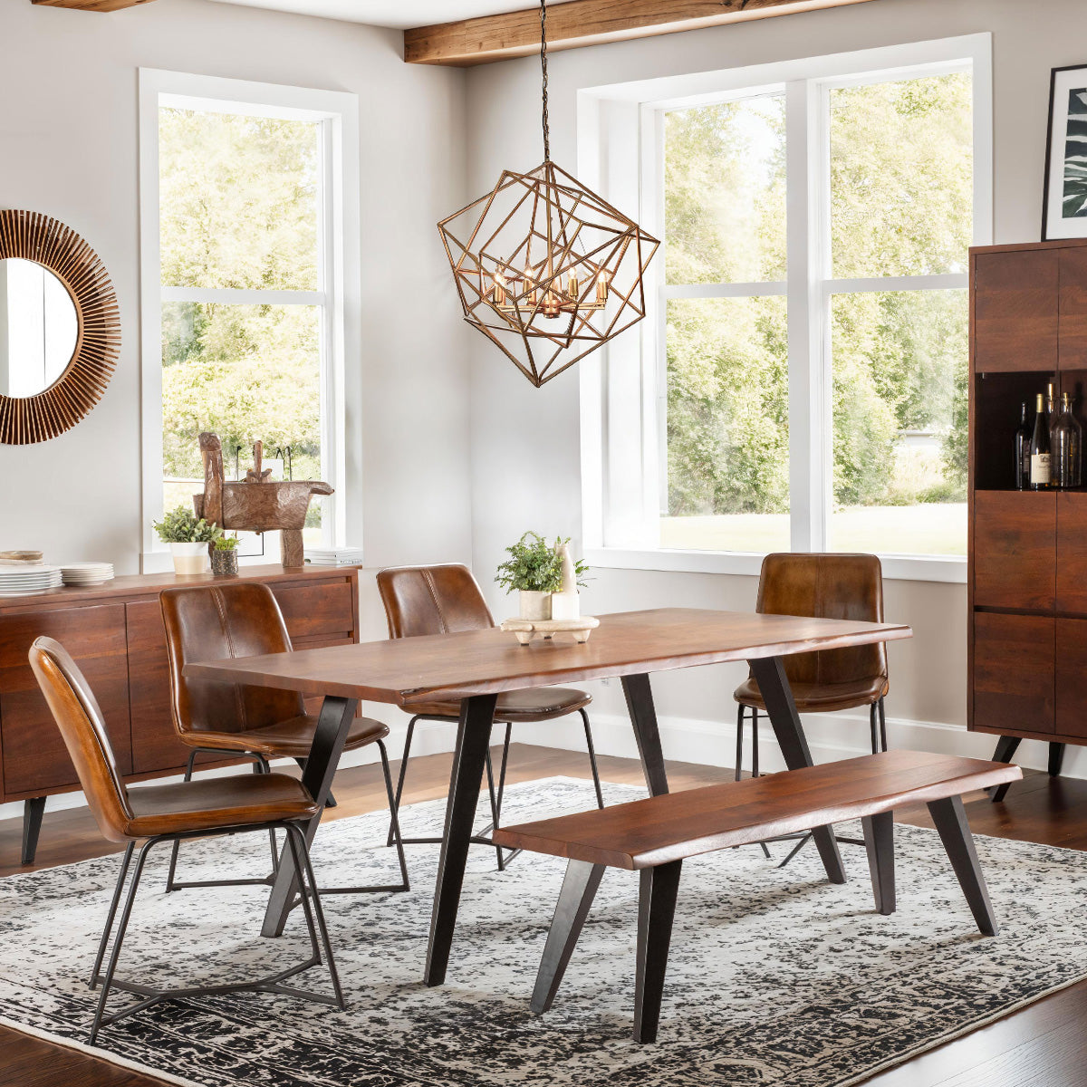 68" Walnut Live Edge Dining Table