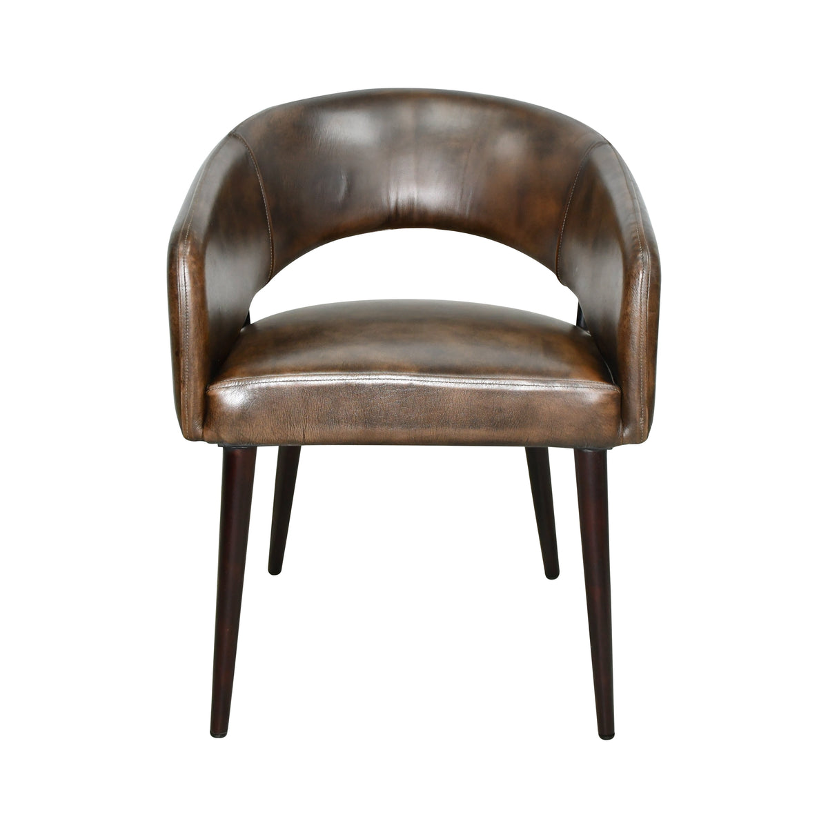 24" Antique Whiskey Leather Dining Chair