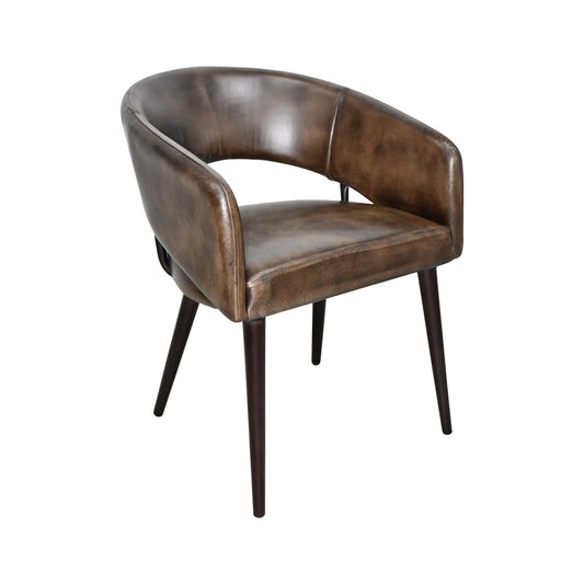 24" Antique Whiskey Leather Dining Chair