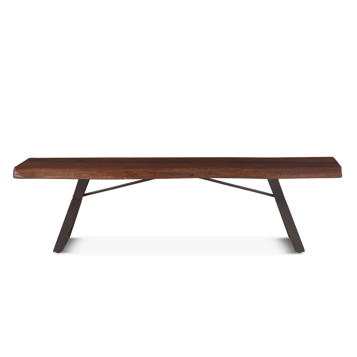 72" Walnut Acacia Wood Bench