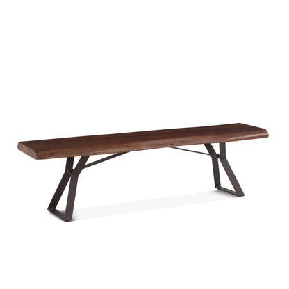 72" Walnut Acacia Wood Bench