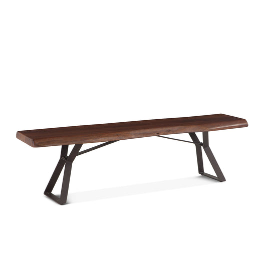 72" Walnut Acacia Wood Bench