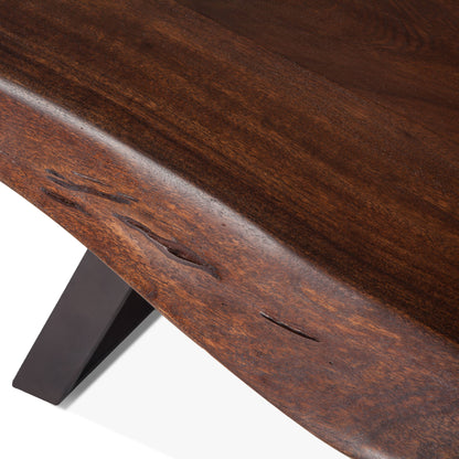 72" Walnut Acacia Wood Bench