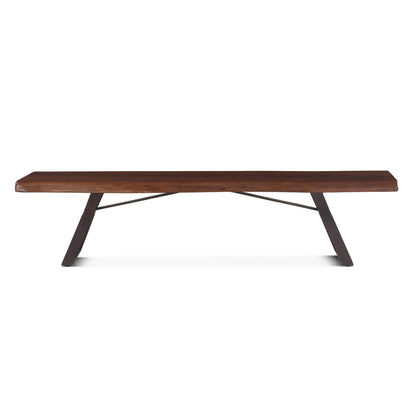 90" Walnut Acacia Wood Bench