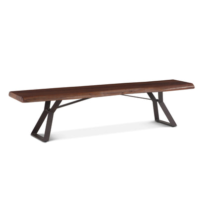 90" Walnut Acacia Wood Bench
