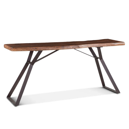 70" Walnut Acacia Wood Console Table