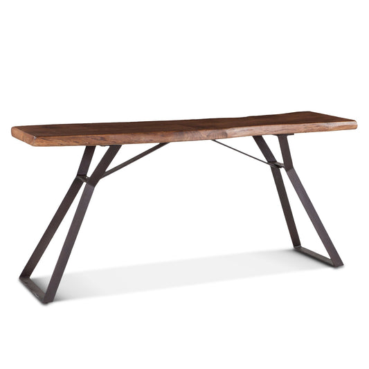 70" Walnut Acacia Wood Console Table