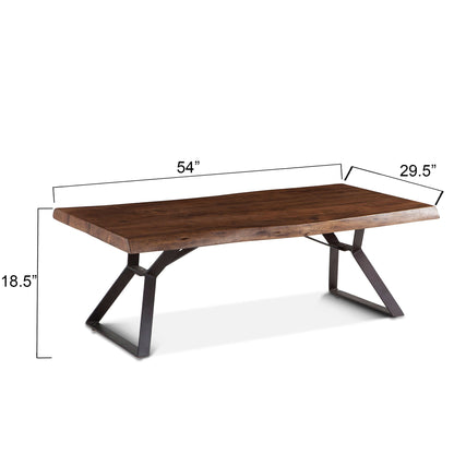 54" Walnut Acacia Wood Coffee Table