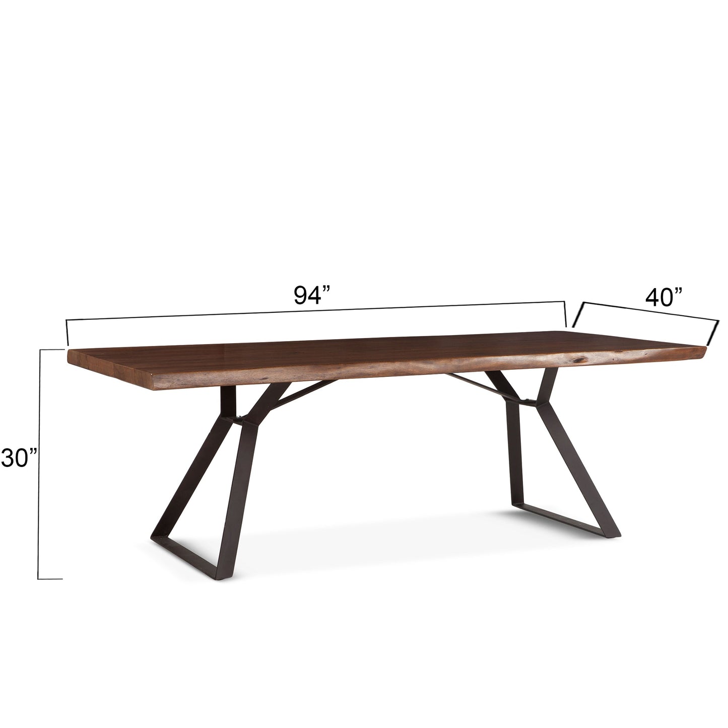 94" Solid Walnut Dining Table