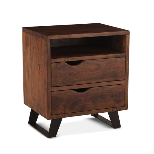 23" Walnut Wood Nightstand