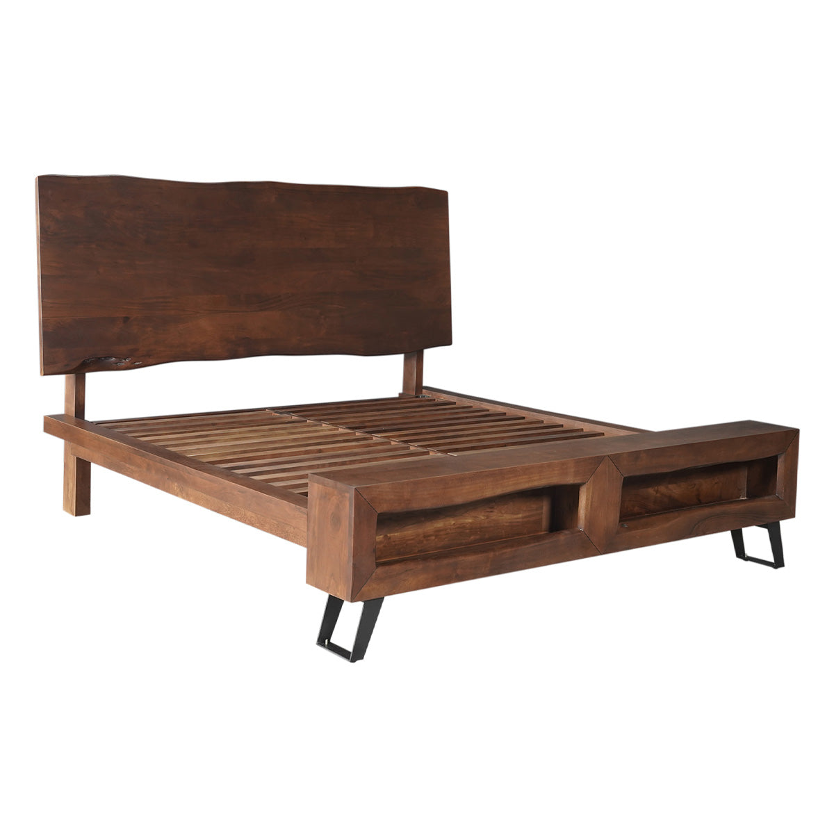 90" Walnut King Size Bed