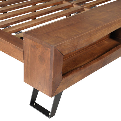 90" Walnut King Size Bed