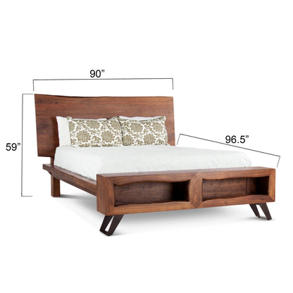 90" Walnut King Size Bed