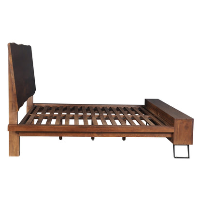 90" Walnut King Size Bed