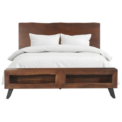 75" Walnut Queen Size Bed