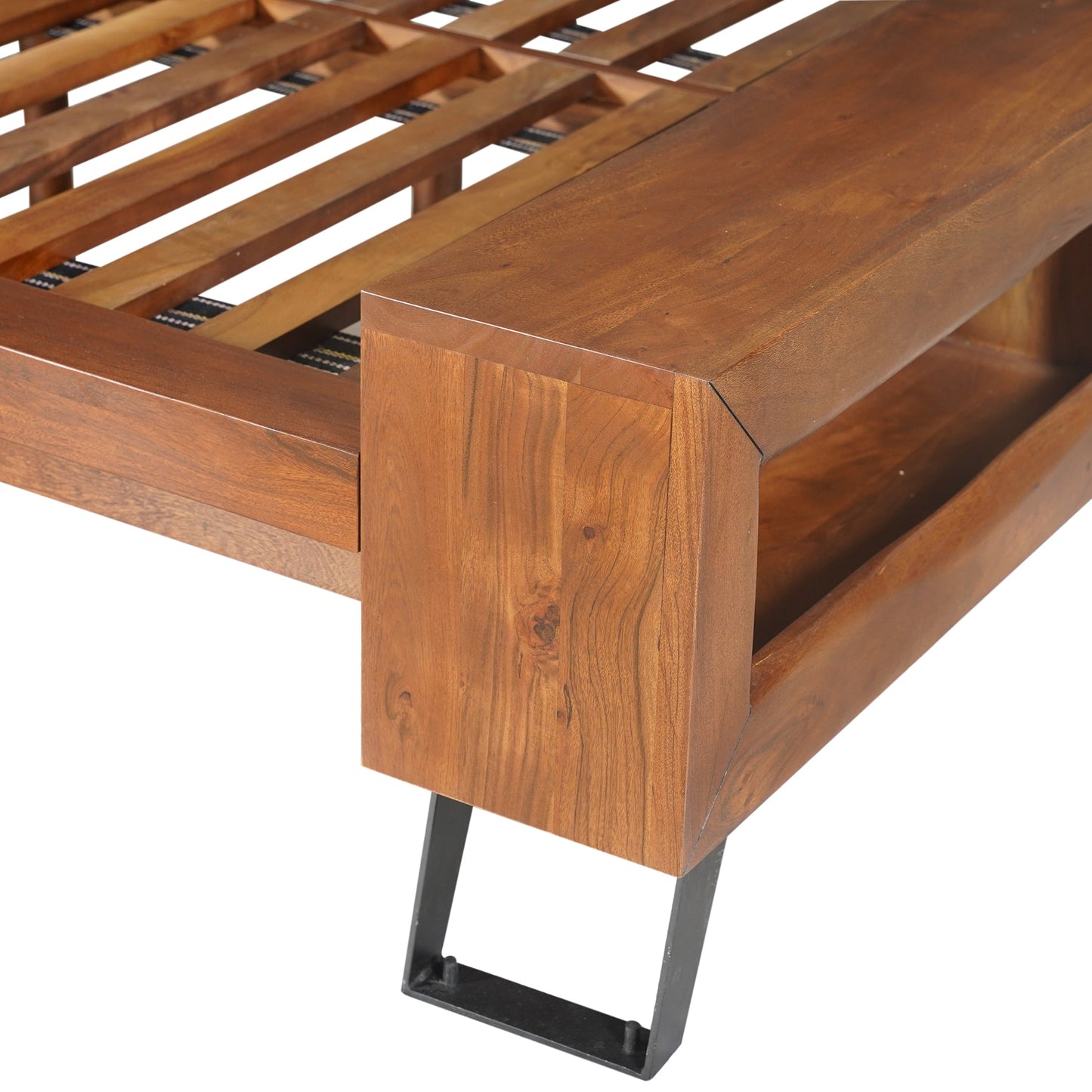 75" Walnut Queen Size Bed