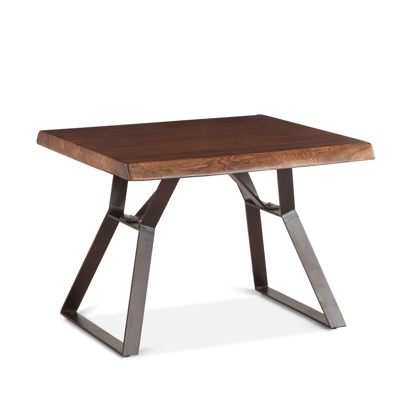 30" Walnut Acacia Wood Side Table