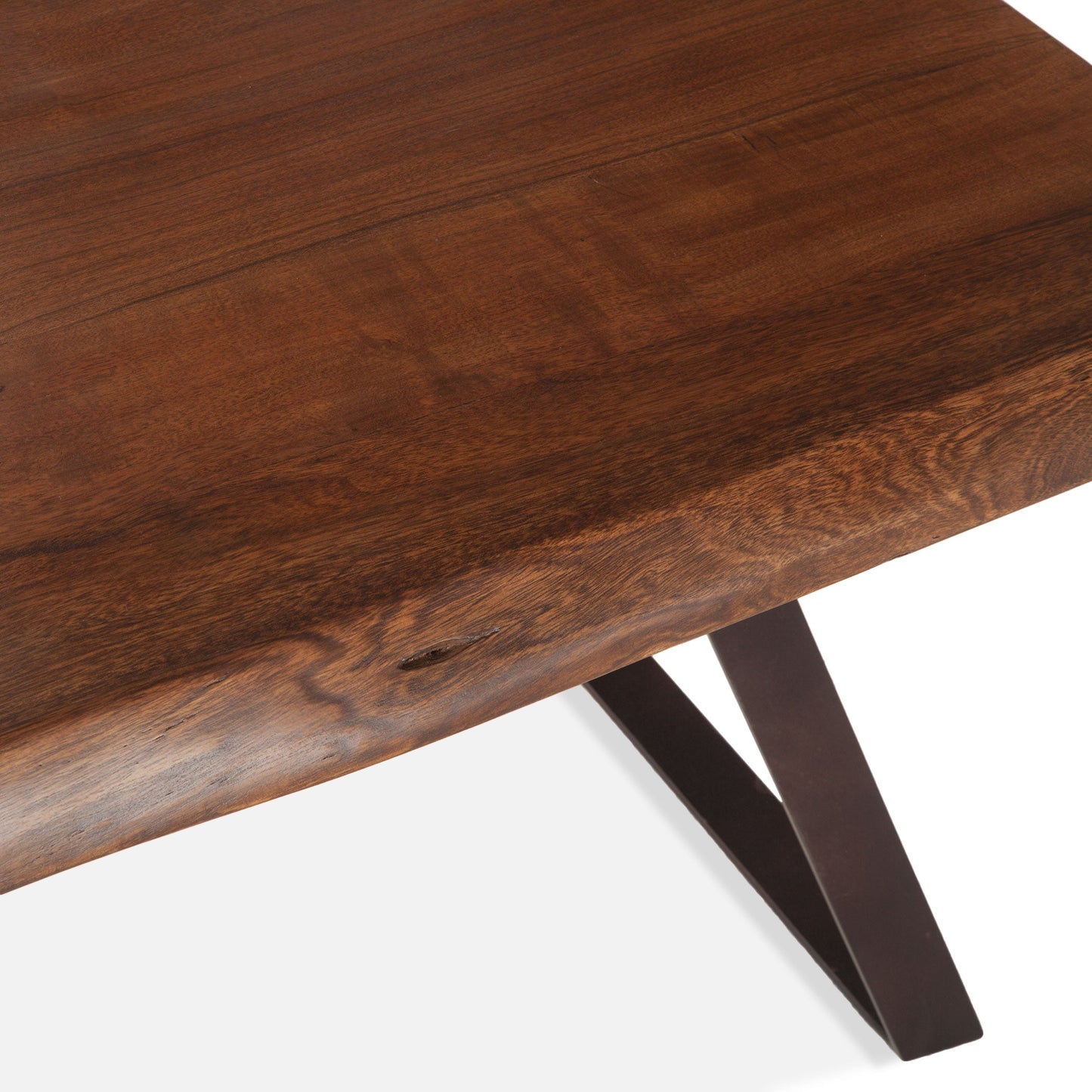 30" Walnut Acacia Wood Side Table