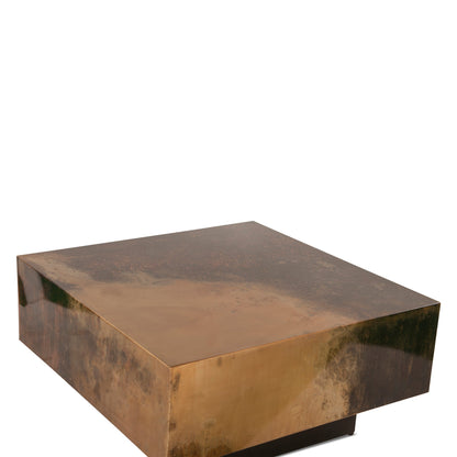 35" Oxidized Copper Metal Coffee Table
