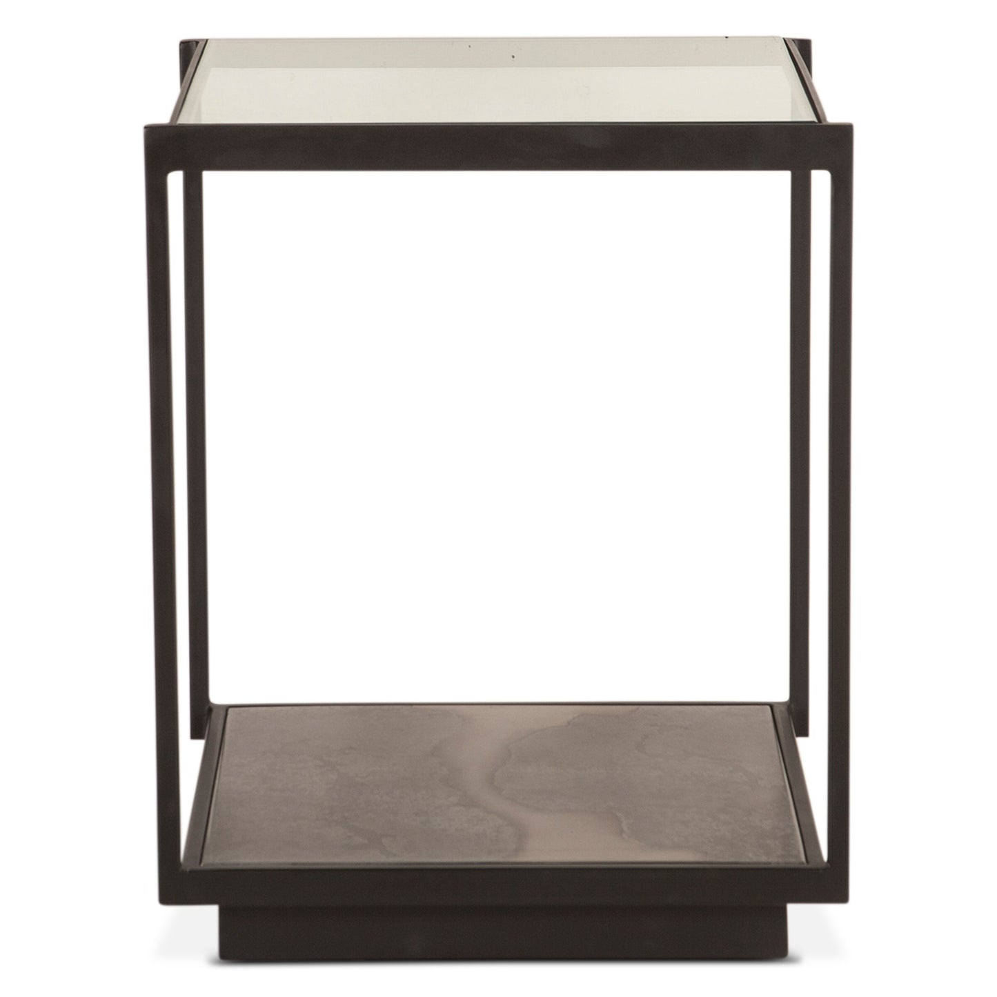 18" Oxidized Black Metal Side Table