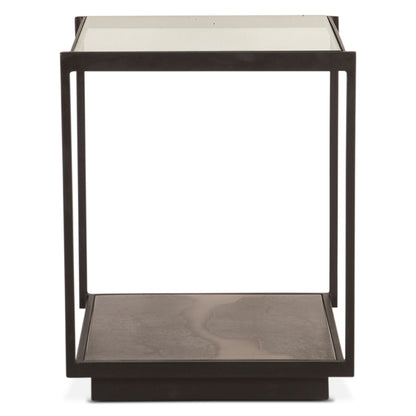 18" Oxidized Black Metal Side Table
