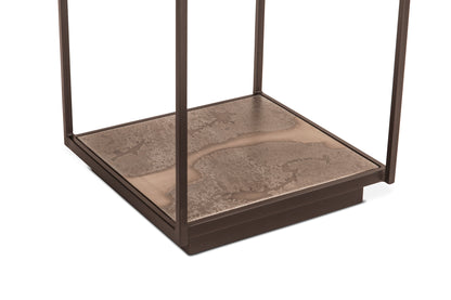 18" Oxidized Black Metal Side Table