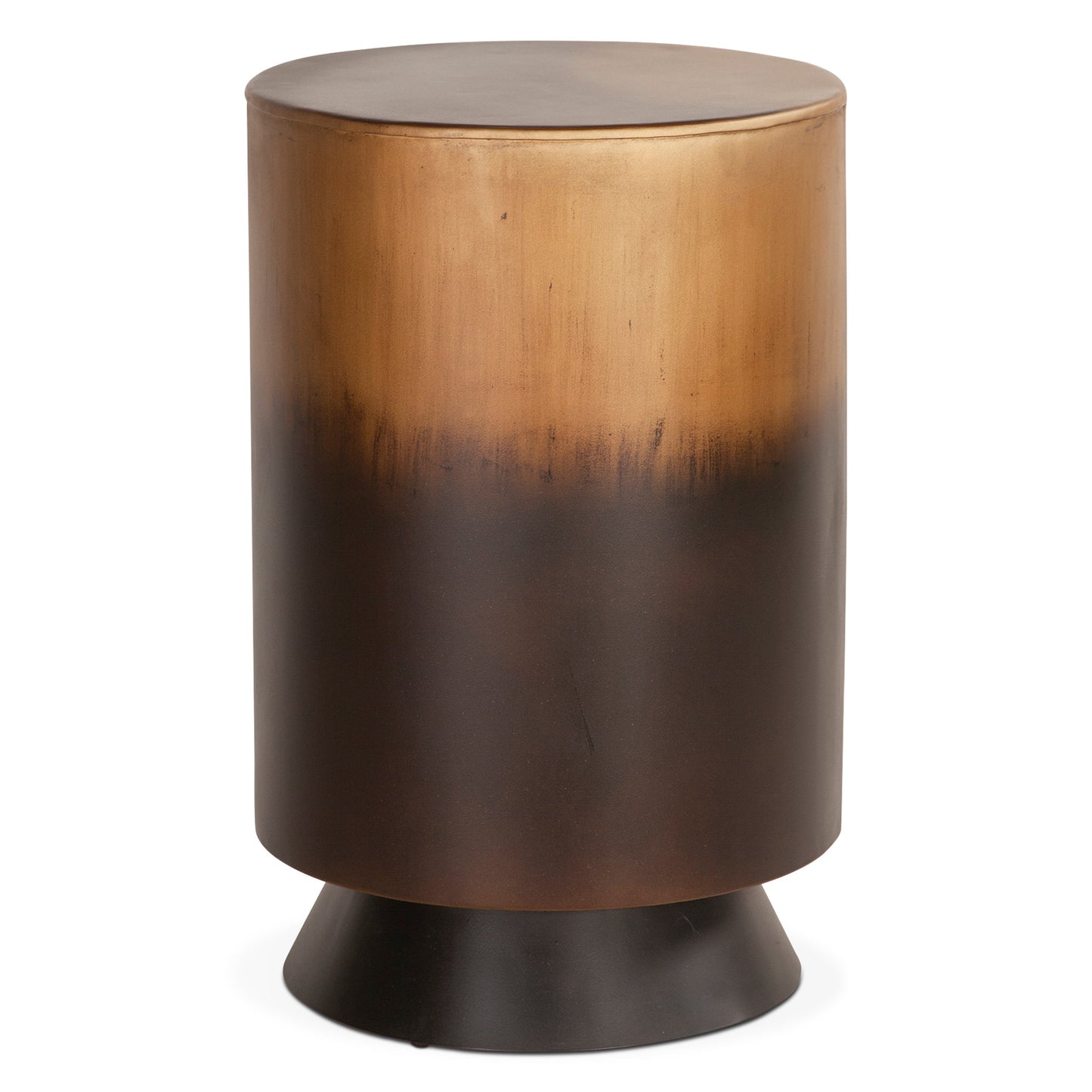 15" Oxidized Brass Metal Side Table