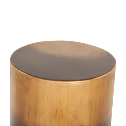 15" Oxidized Brass Metal Side Table