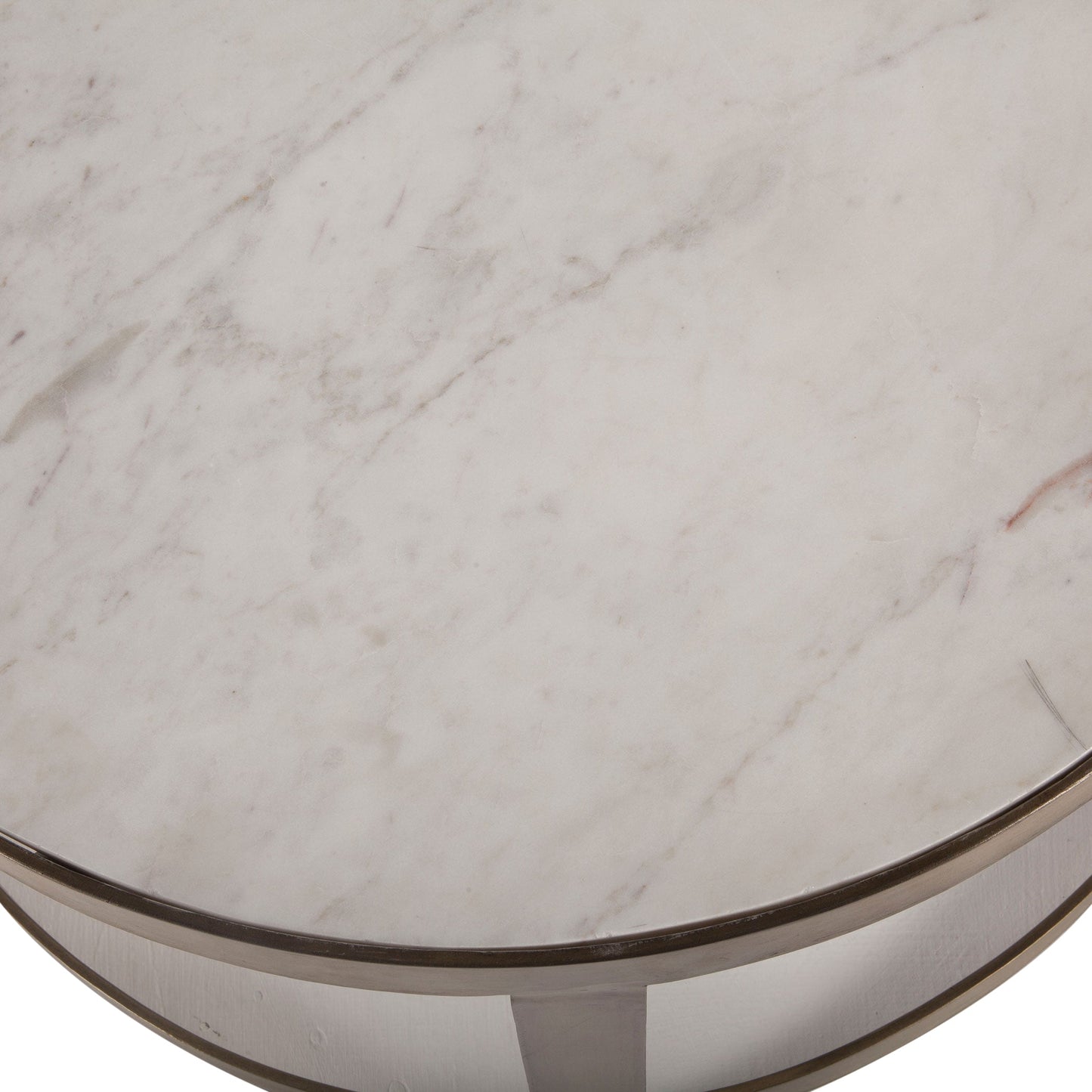 22" White Marble Nesting Side Tables