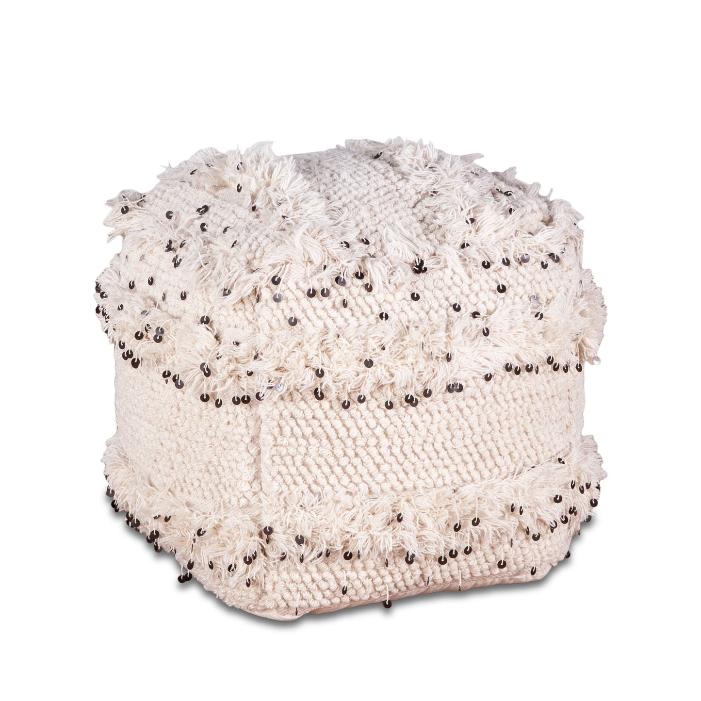 21" Moroccan Sequined Accent Ottoman