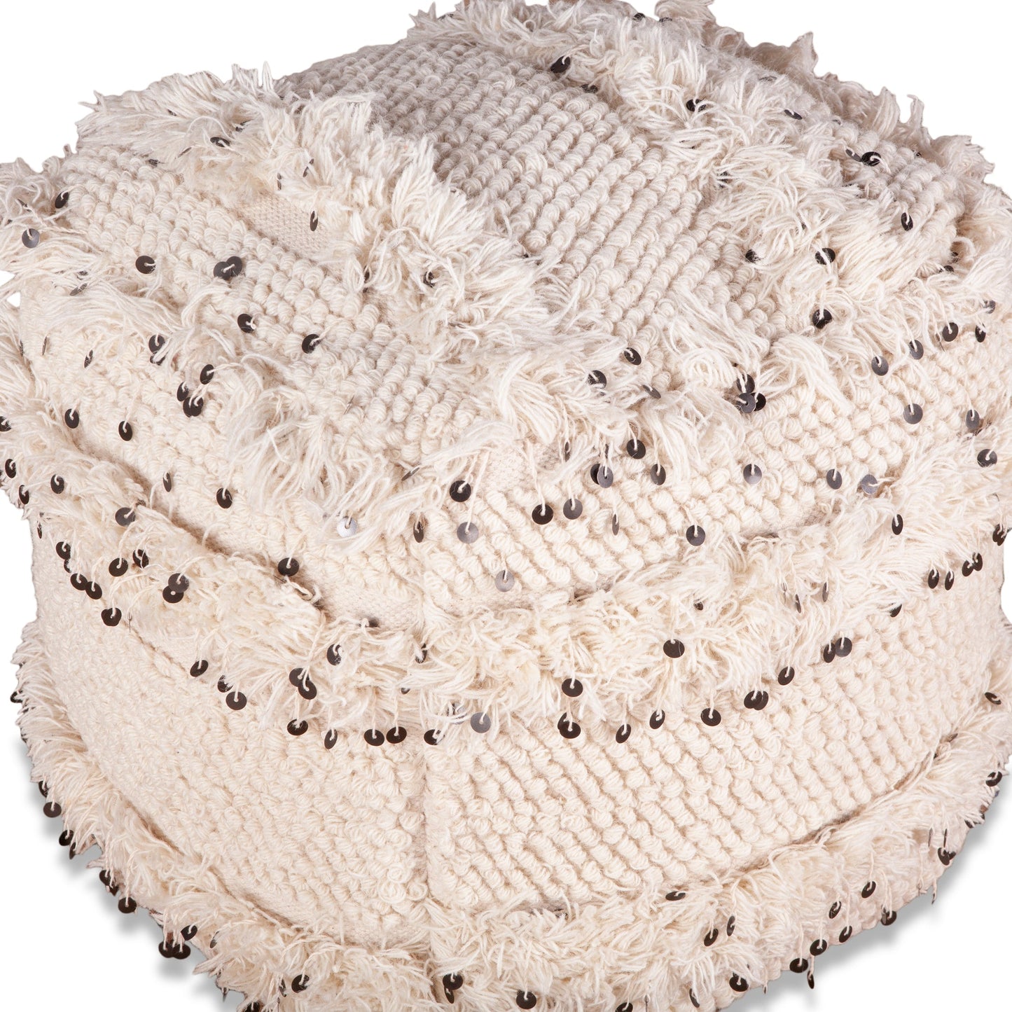 21" Moroccan Sequined Accent Ottoman