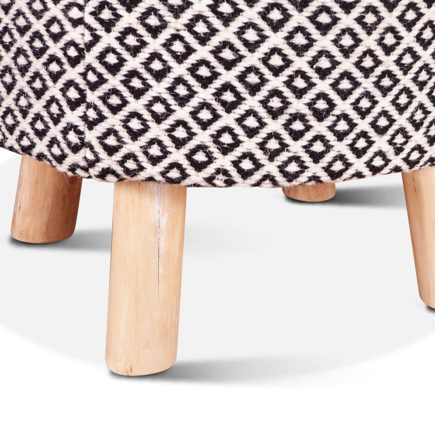 24" Handloom Durry Upholstered Accent Stool