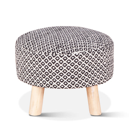 24" Handloom Durry Upholstered Accent Stool