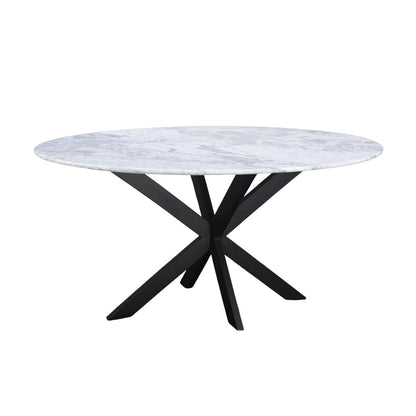 70" Satvario White Marble Oval Dining Table