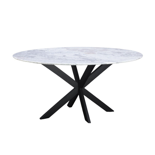 70" Satvario White Marble Oval Dining Table